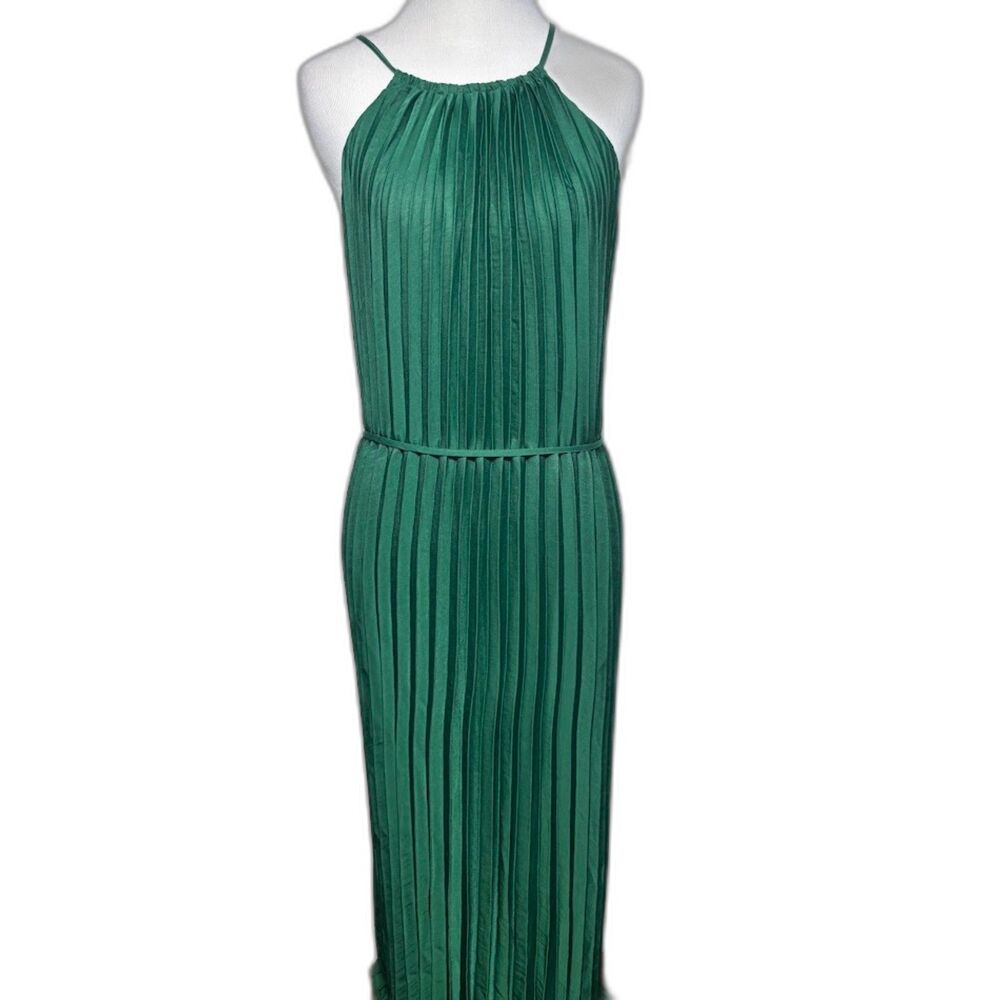 Banana Republic Emerald Green Pleated Maxi Dress - Picture 2 of 5